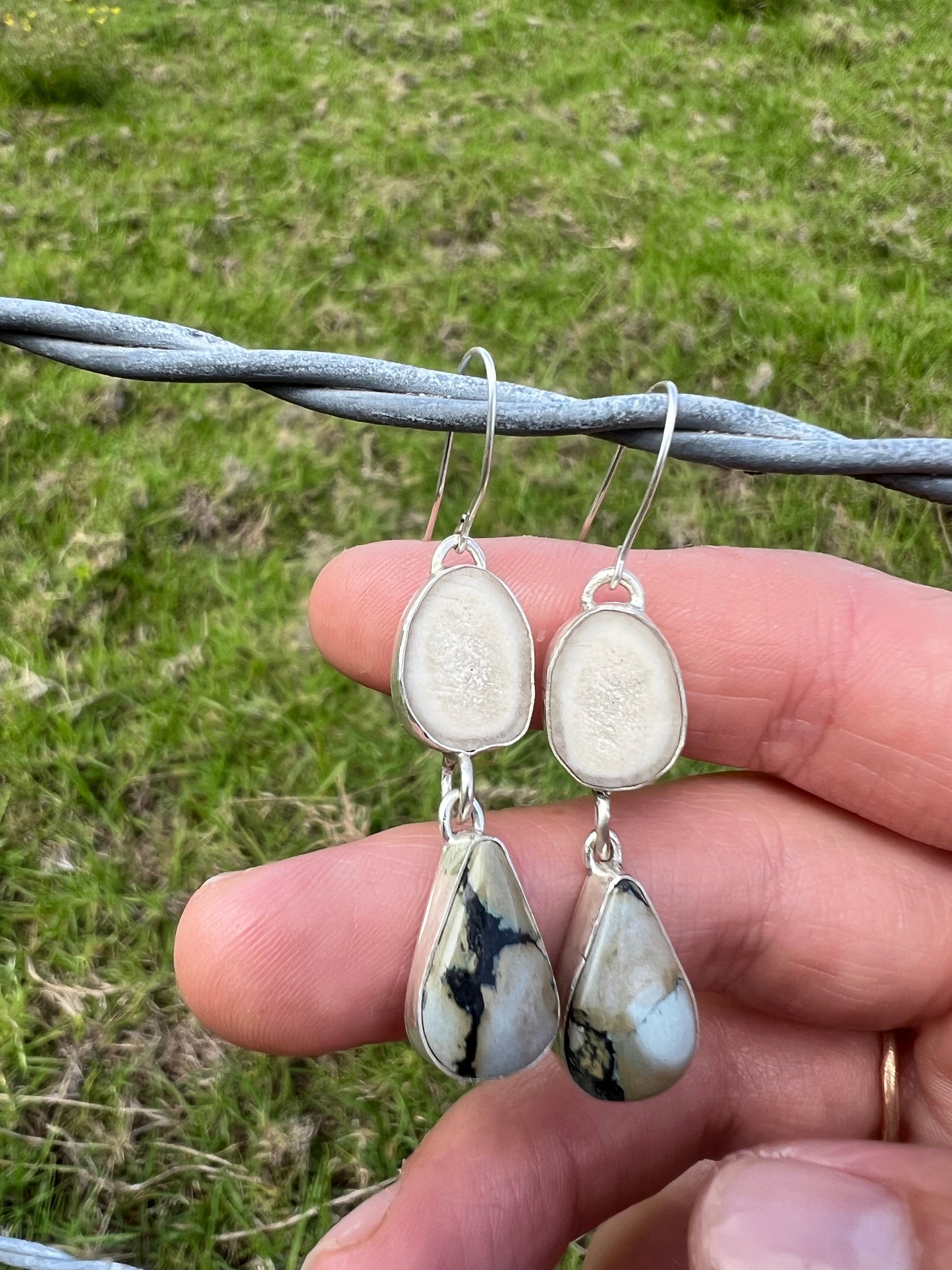 Antler and Teardrop Turquoise Earring