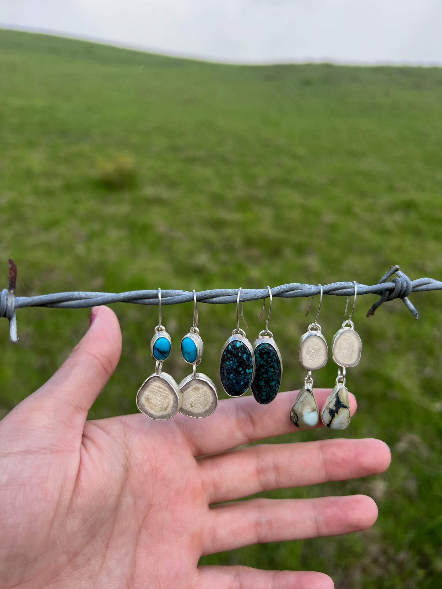 Spotted Blue Turquoise Earring