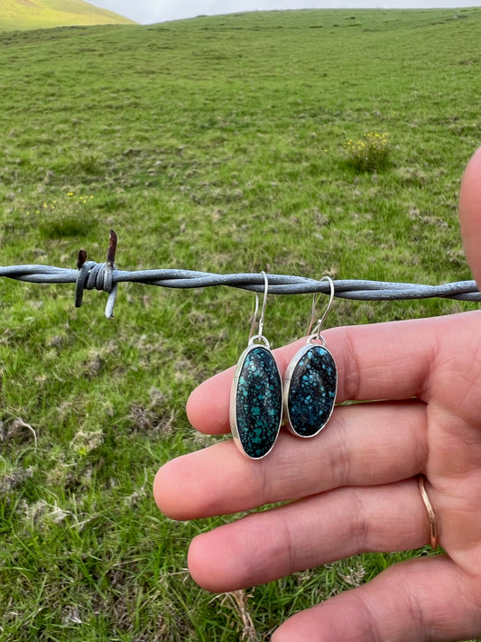 Spotted Blue Turquoise Earring