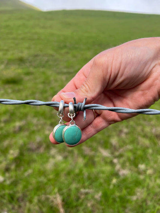 Silver Hoop Turquoise