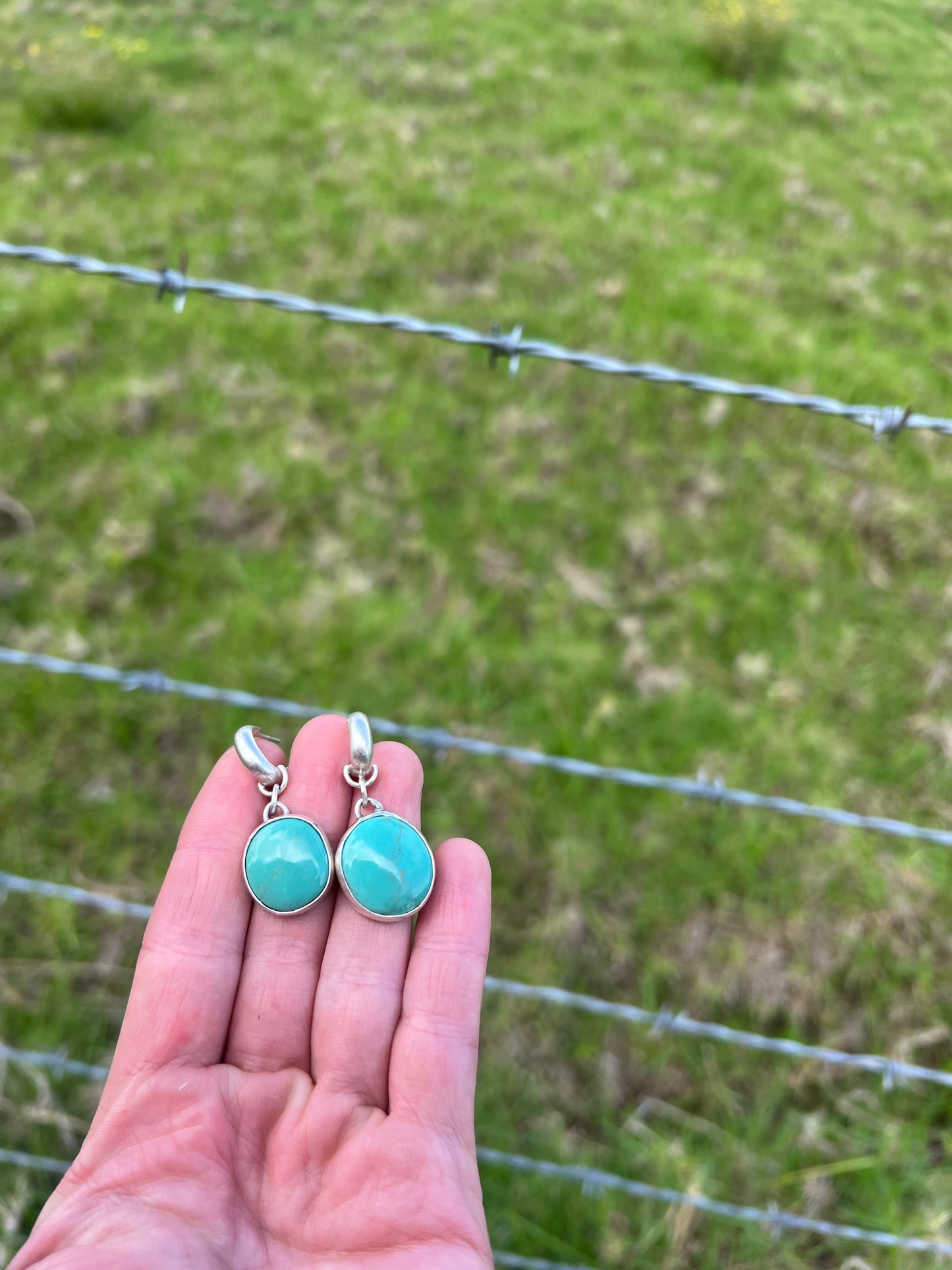 Silver Hoop Turquoise